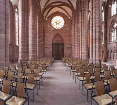 Panoramaaufnahme im Inneren der Stiftskirche