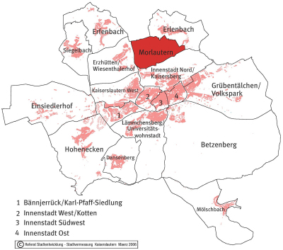 Der Ortsbezirk Morlautern auf der Stadtkarte