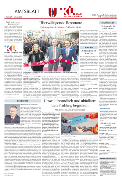 Beispielseite aus dem Amtsblatt