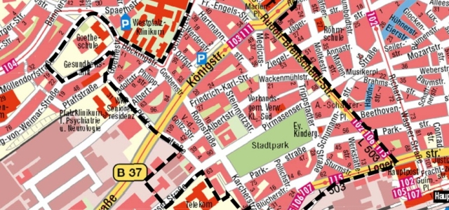 Lageplan Innenstadt-West