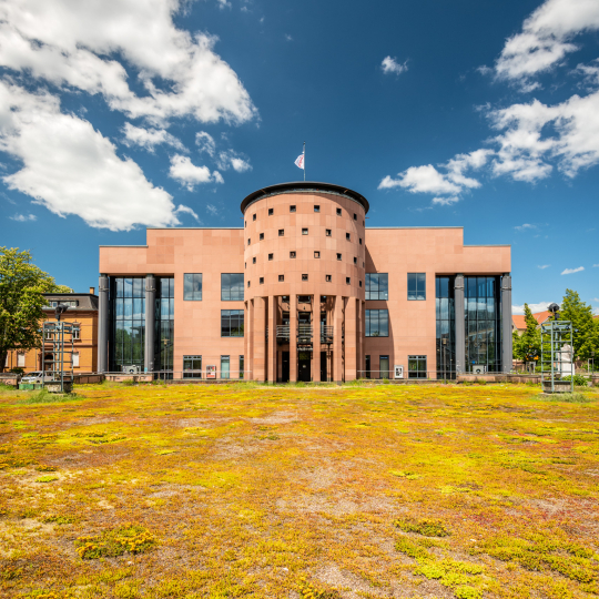 Frontalansicht des Pfalztheaters