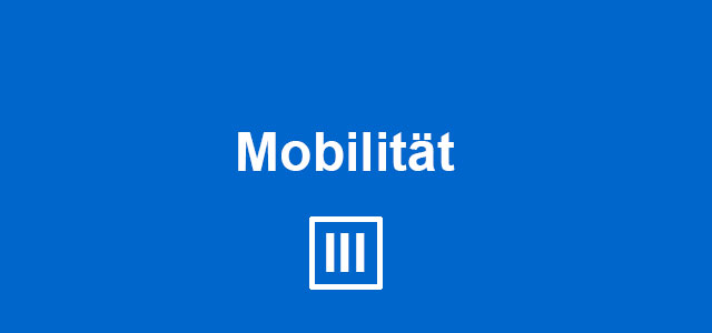 Grafikbutton mit dem Text Mobilität