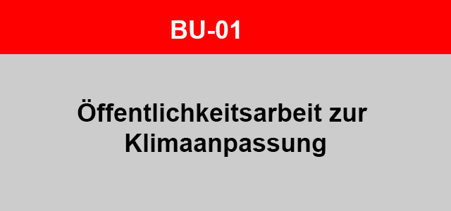 rot markierter Button mit der Aufschrift 'Öffentlichkeitsarbeit zur Klimaanpassung'